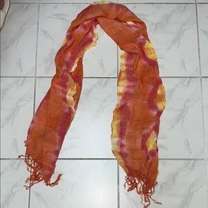 New York & Company Orange and Yellow Scarf